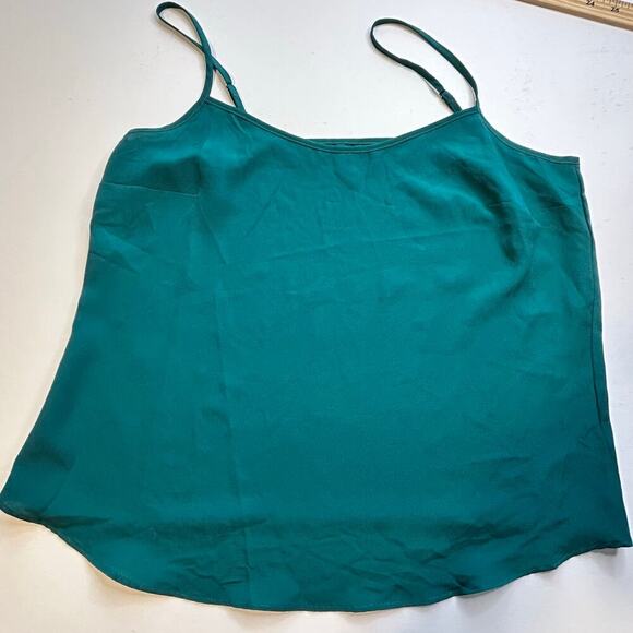 J.Crew green short sleeve blouse with inner removable tank ruffle collar size S - Picture 11 of 14